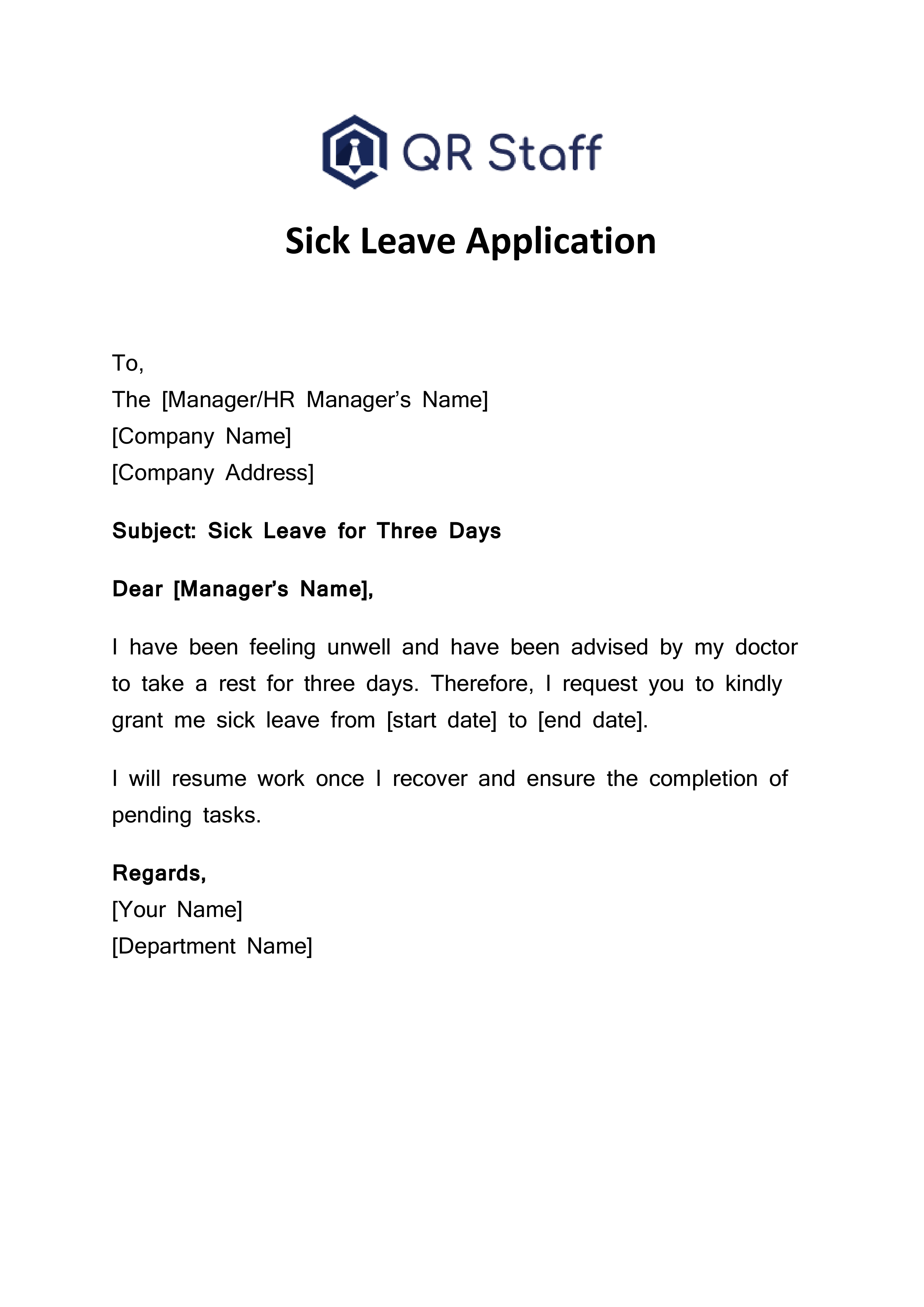 Sick leave application