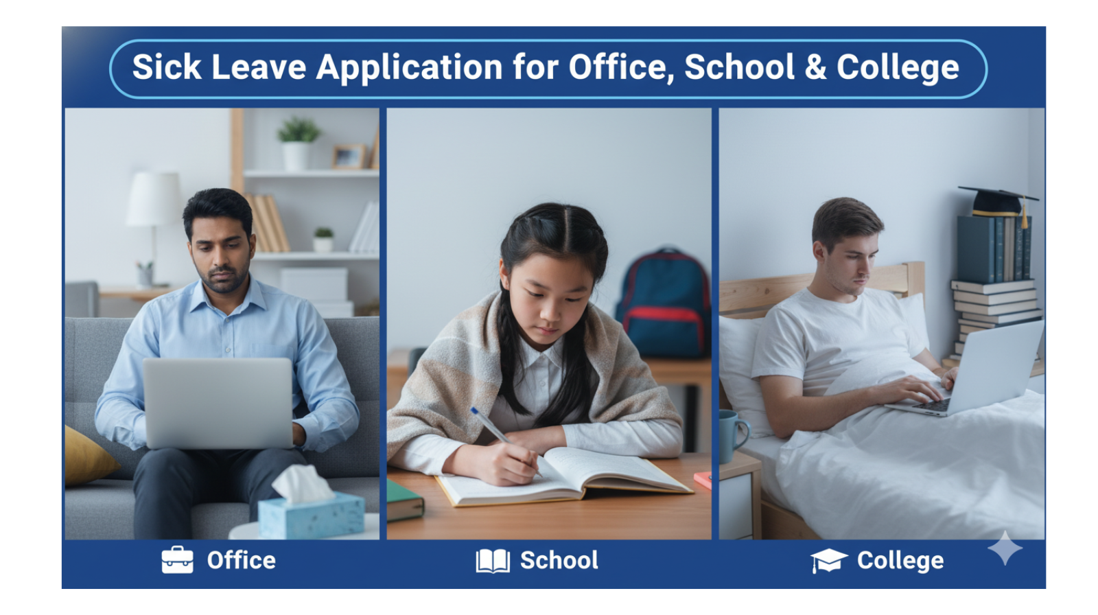 Sick Leave Application for Office, School, and College