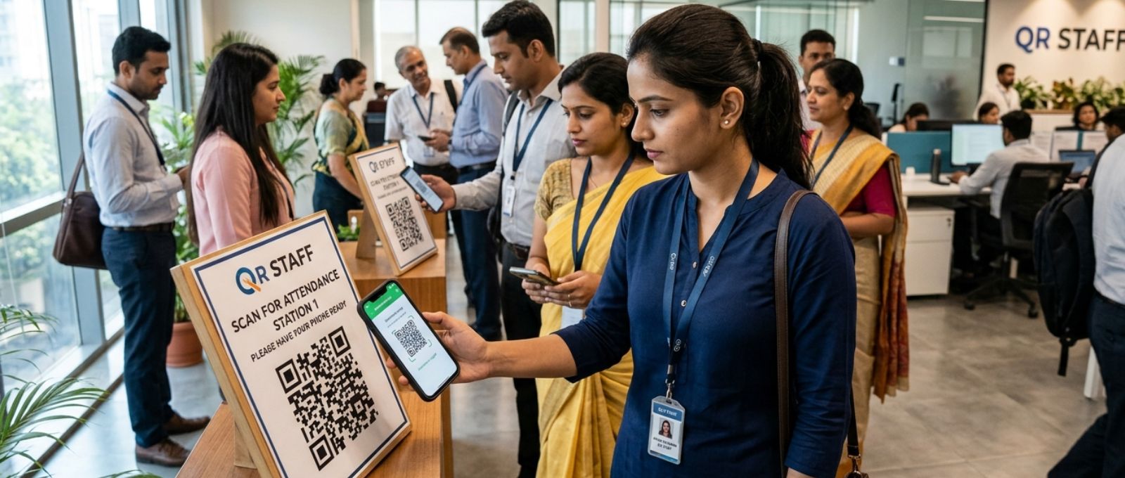 employee attendance management system India with QR based tracking