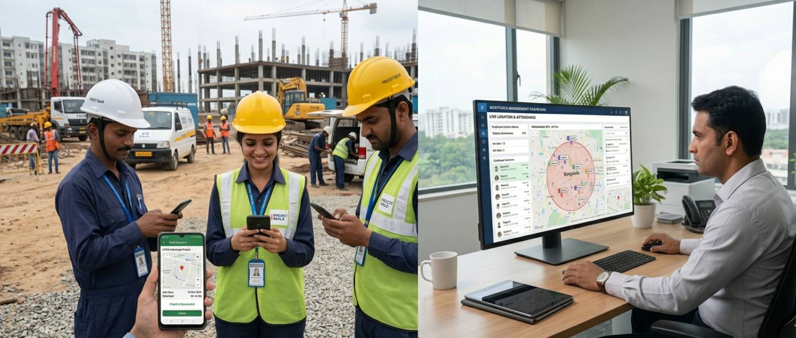 Employee tracking system with GPS attendance tracking for Indian field staff and remote workforce