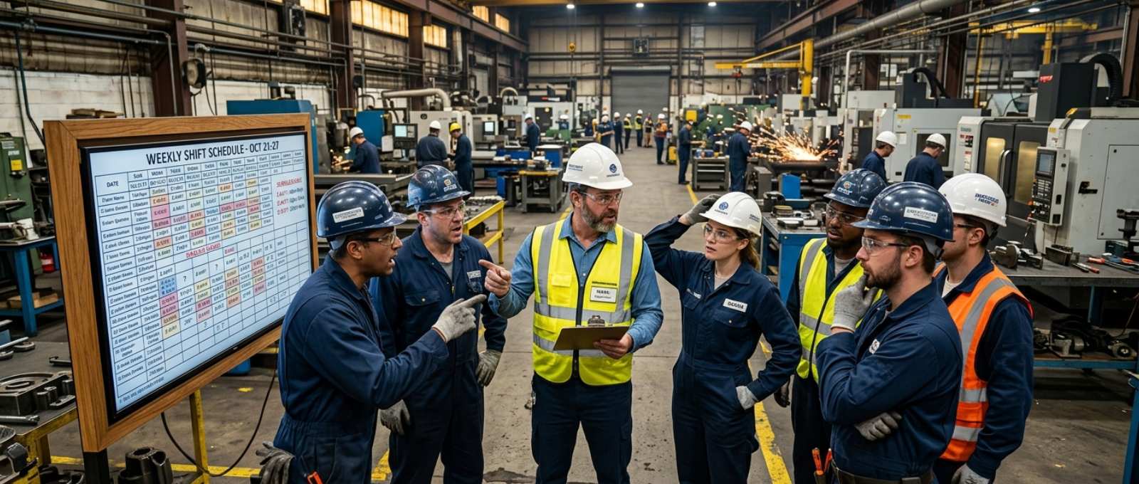 workforce tracking issues in manufacturing units with workers and shift confusion